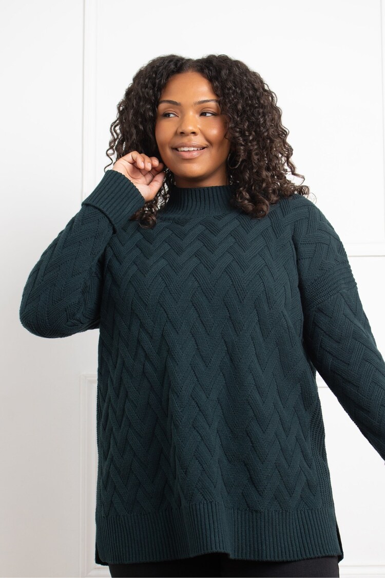 Live Unlimited Green Textured Knit Jumper - Image 1 of 5