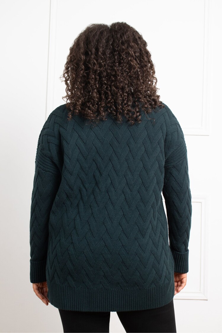 Live Unlimited Green Textured Knit Jumper - Image 2 of 5