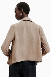 AllSaints Grey Freya Suede Jacket - Image 6 of 7