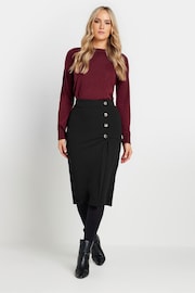 Long Tall Sally Black Side Wrap Tailored Skirt - Image 1 of 5