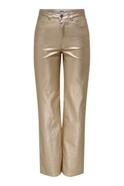 ONLY Metallic High Waisted Wide Leg Metallic Jeans - Image 1 of 3