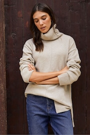 Baukjen Cream Asher Wool Blend Turtleneck Jumper - Image 1 of 5