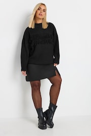 Yours Curve Black Fringe Jumper - Image 2 of 5