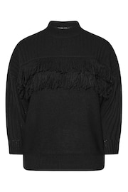 Yours Curve Black Fringe Jumper - Image 5 of 5