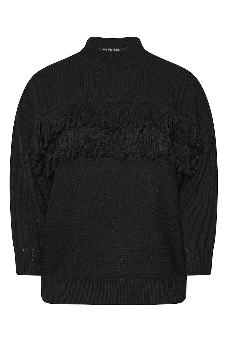 Yours Curve Black Fringe Jumper - Image 5 of 5