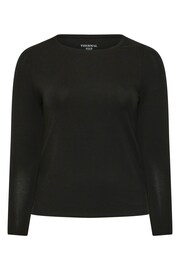 Yours Curve Black Thermal Heat Long Sleeve Top - Image 5 of 5