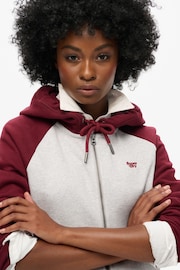 Superdry Red 100% Cotton Essential Baseball Zip Hoodie - Image 3 of 3