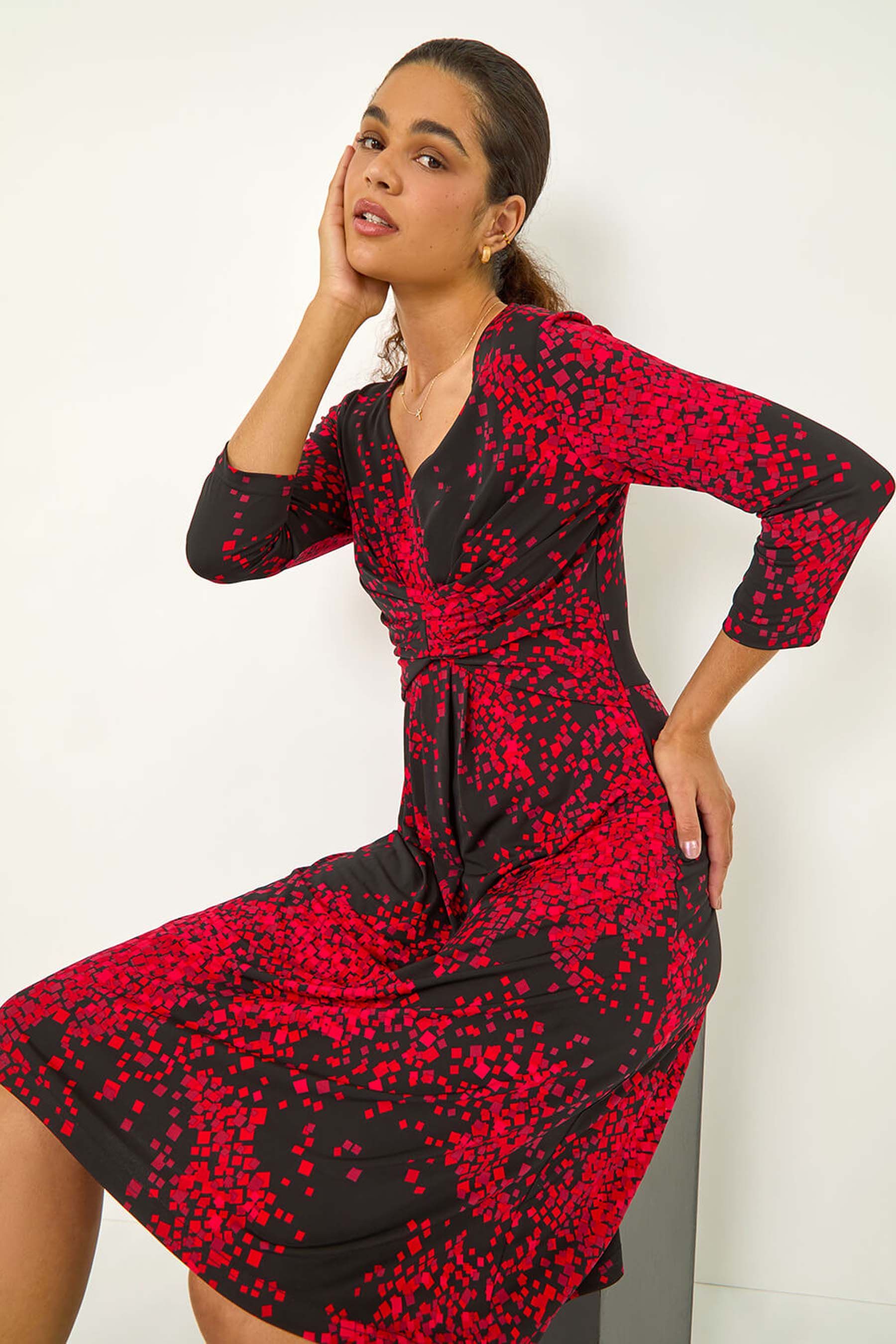 Stretch midi dress cheap