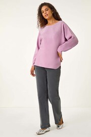 Roman Purple Rhinestone Detail Knit Jumper - Image 1 of 5