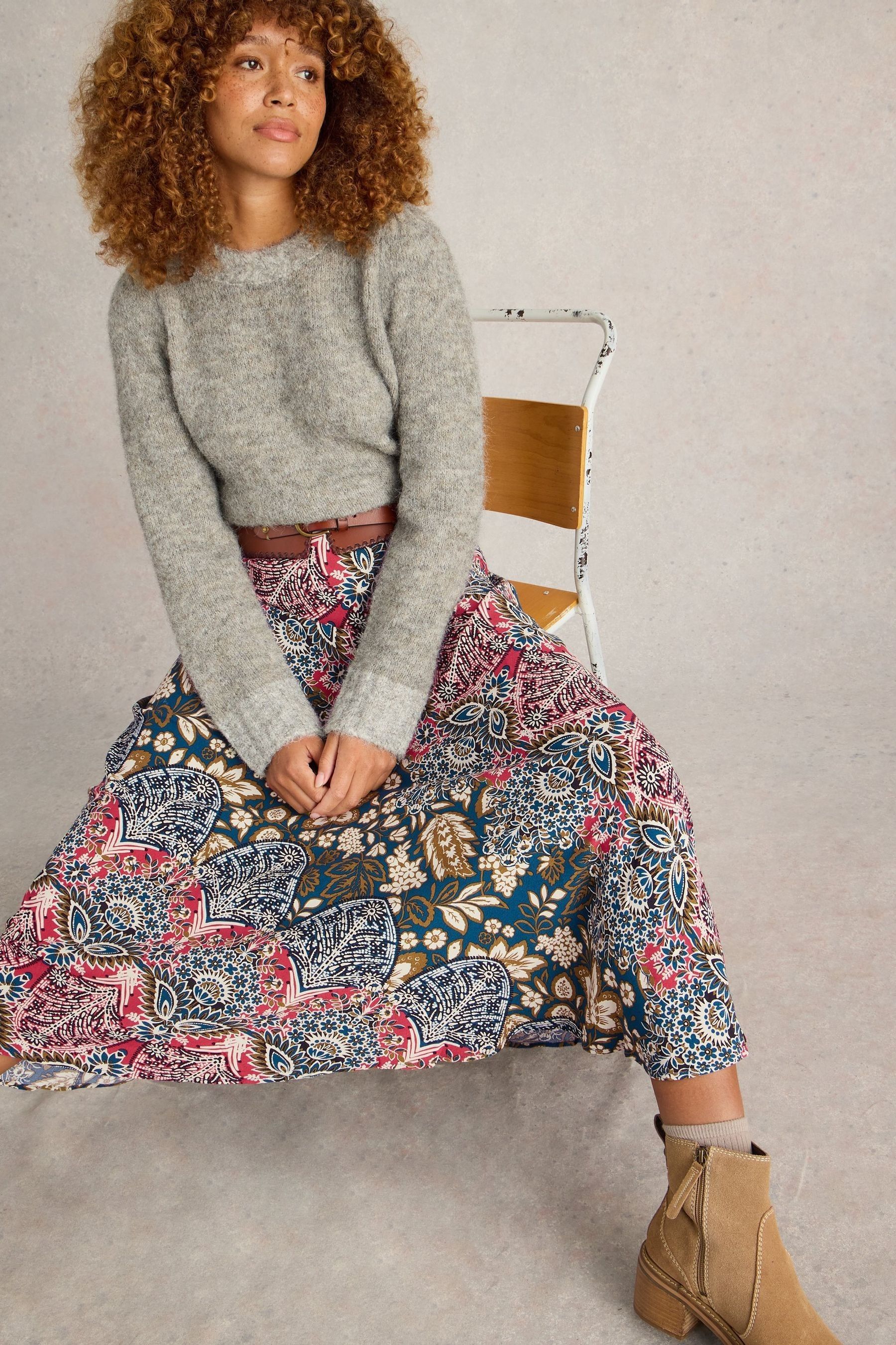 White stuff green maxi skirt online