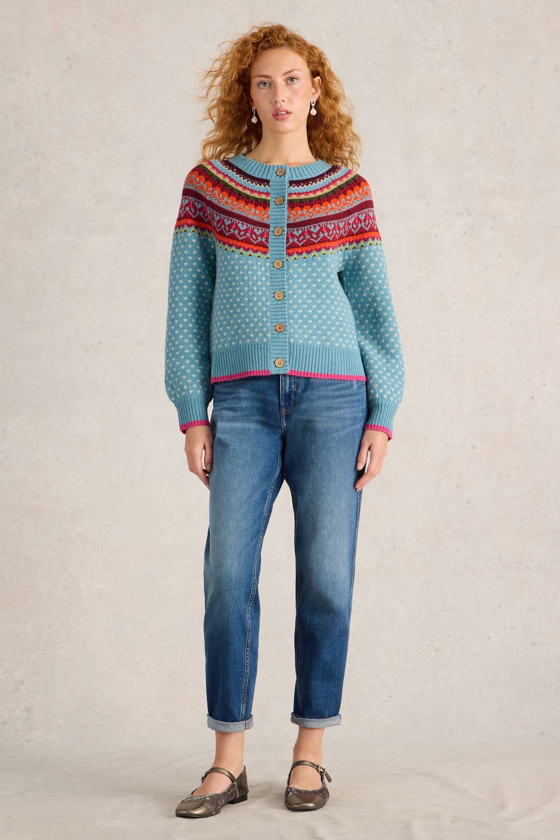 Buy White Stuff Blue Mini Heart Cardigan from the Next UK online shop