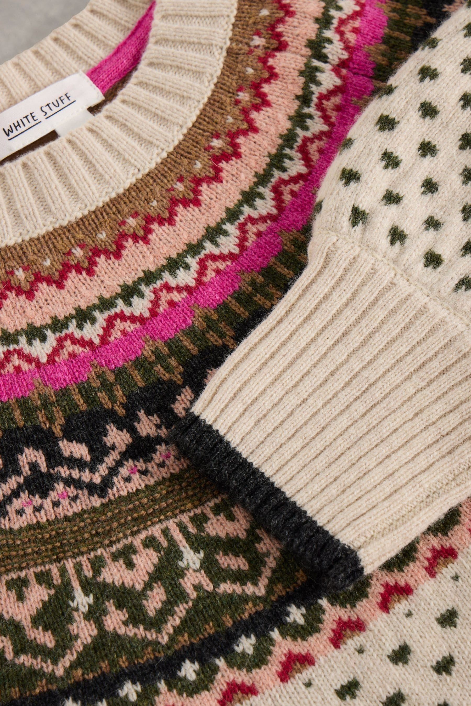 Buy White Stuff White Mini Heart Fairisle Pattern Jumper from the Next UK online shop