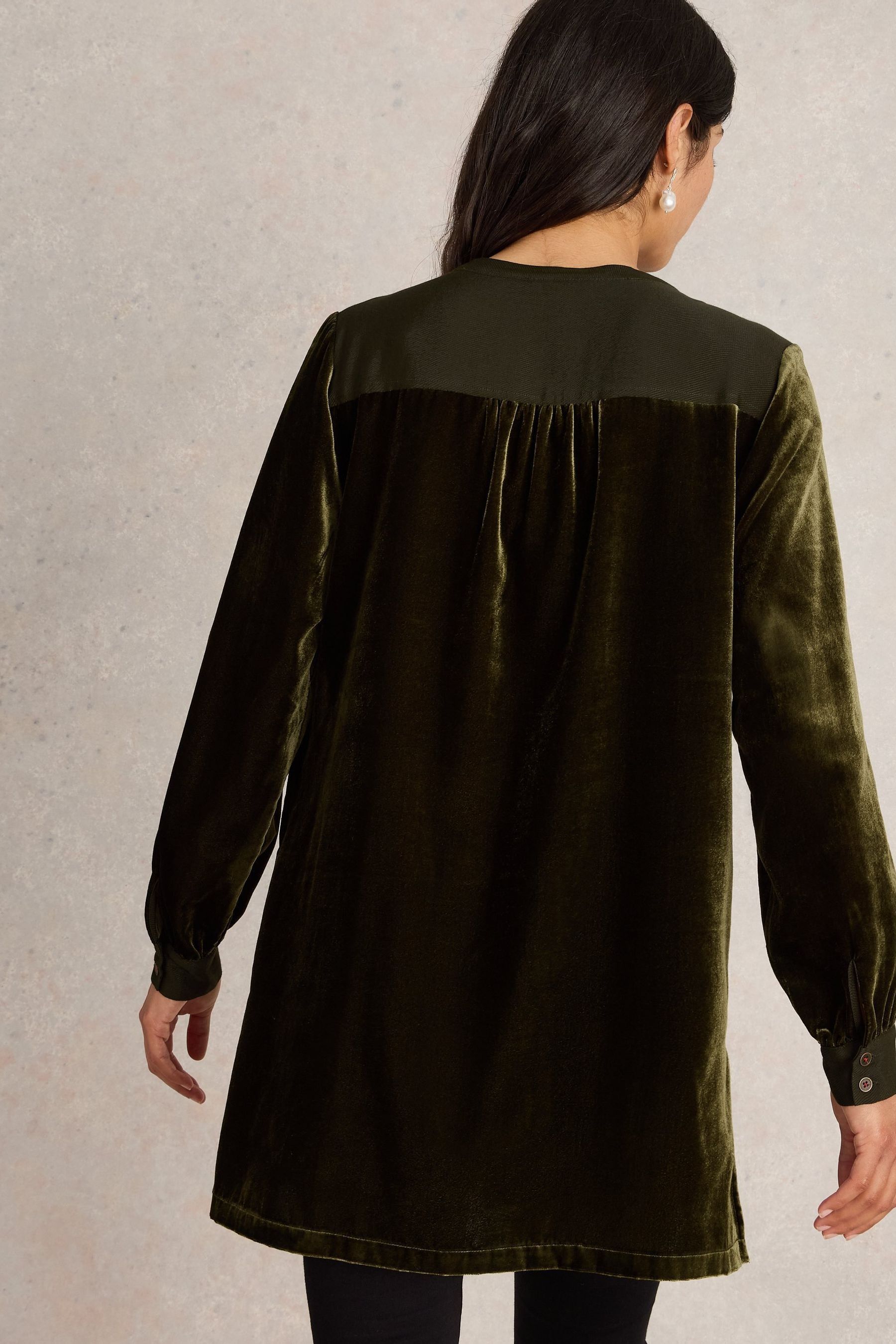 Buy White Stuff Green Olive Velvet Tunic from the Next UK online shop