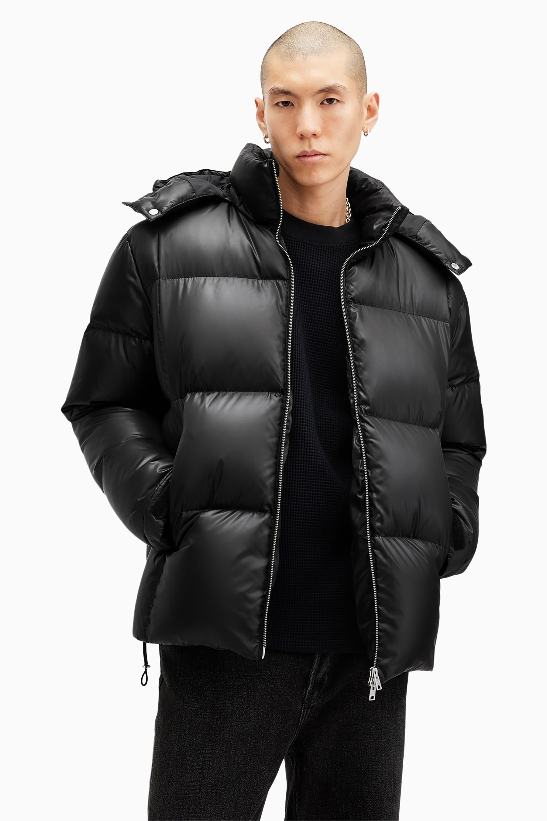All saints black puffer jacket hot sale