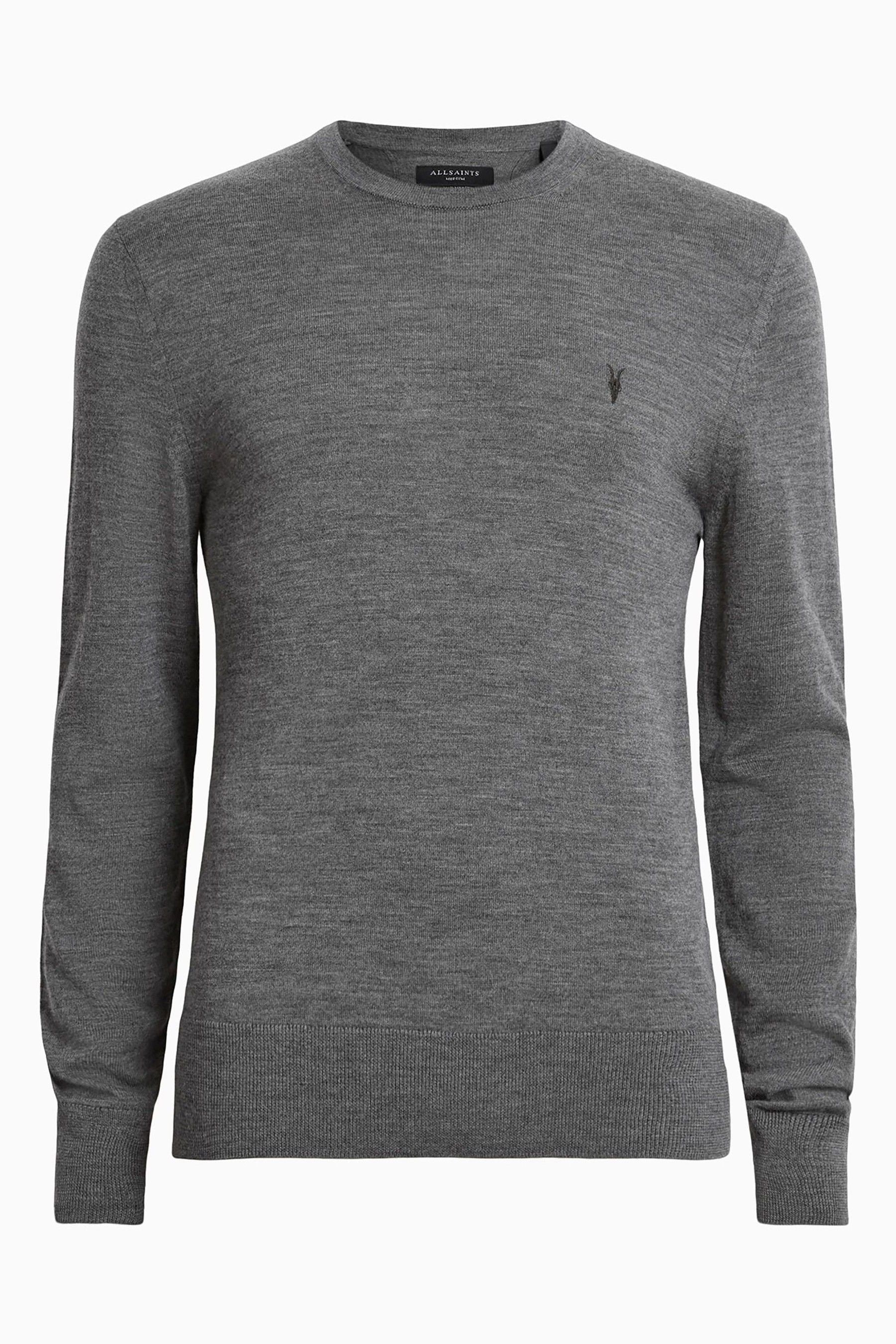 Buy AllSaints Grey Mode Merino Crew Neck Jumper from the Next UK online shop