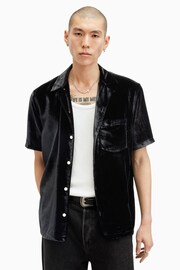 AllSaints Black Runa Short Sleevee Shirt - Image 4 of 7