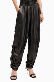 AllSaints Black Kaye Trousers - Image 2 of 6