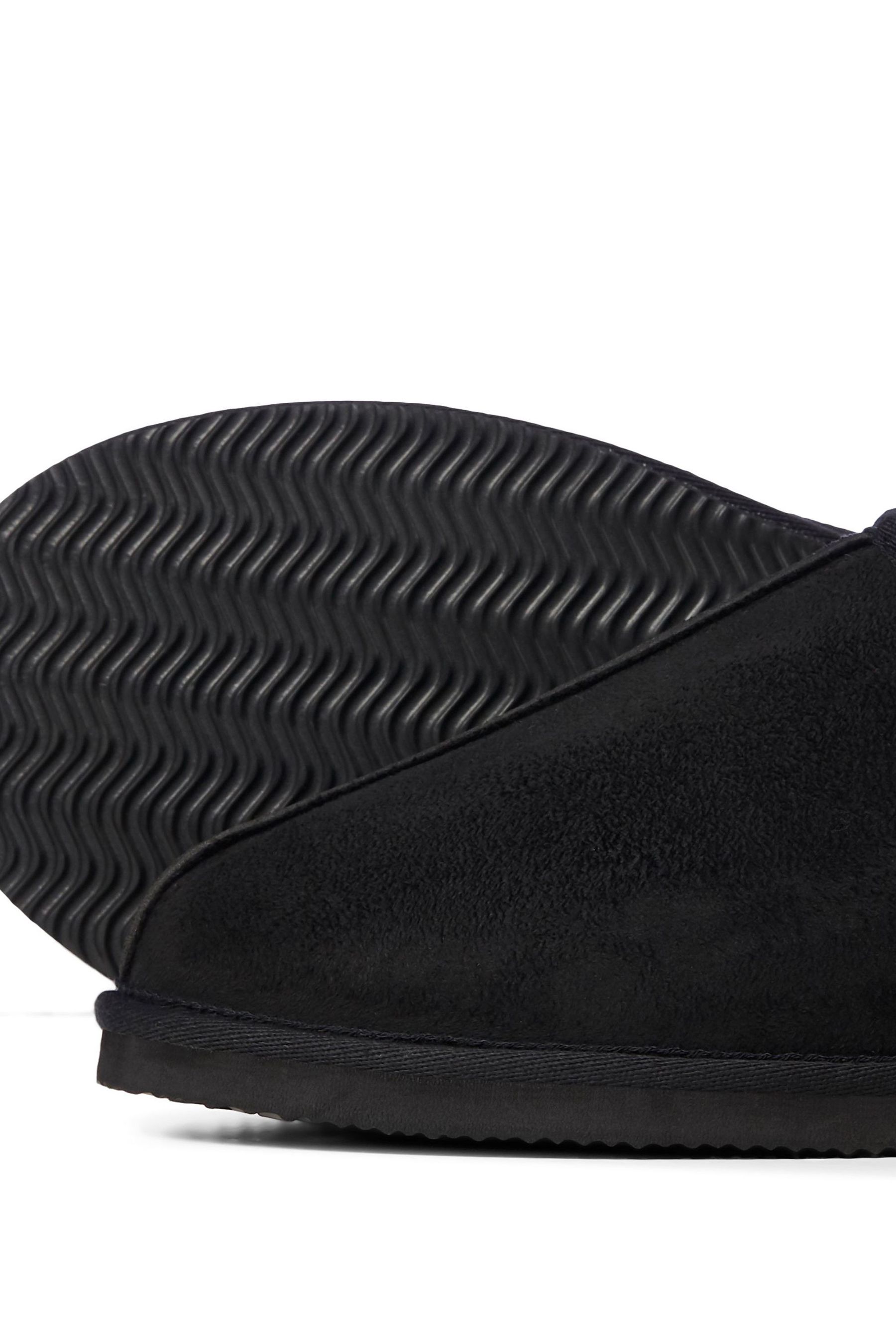 JACK JONES Black Microfibre Slippers