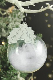 Personalised Holly Acrylic Feather Bauble by PMC - Image 3 of 3