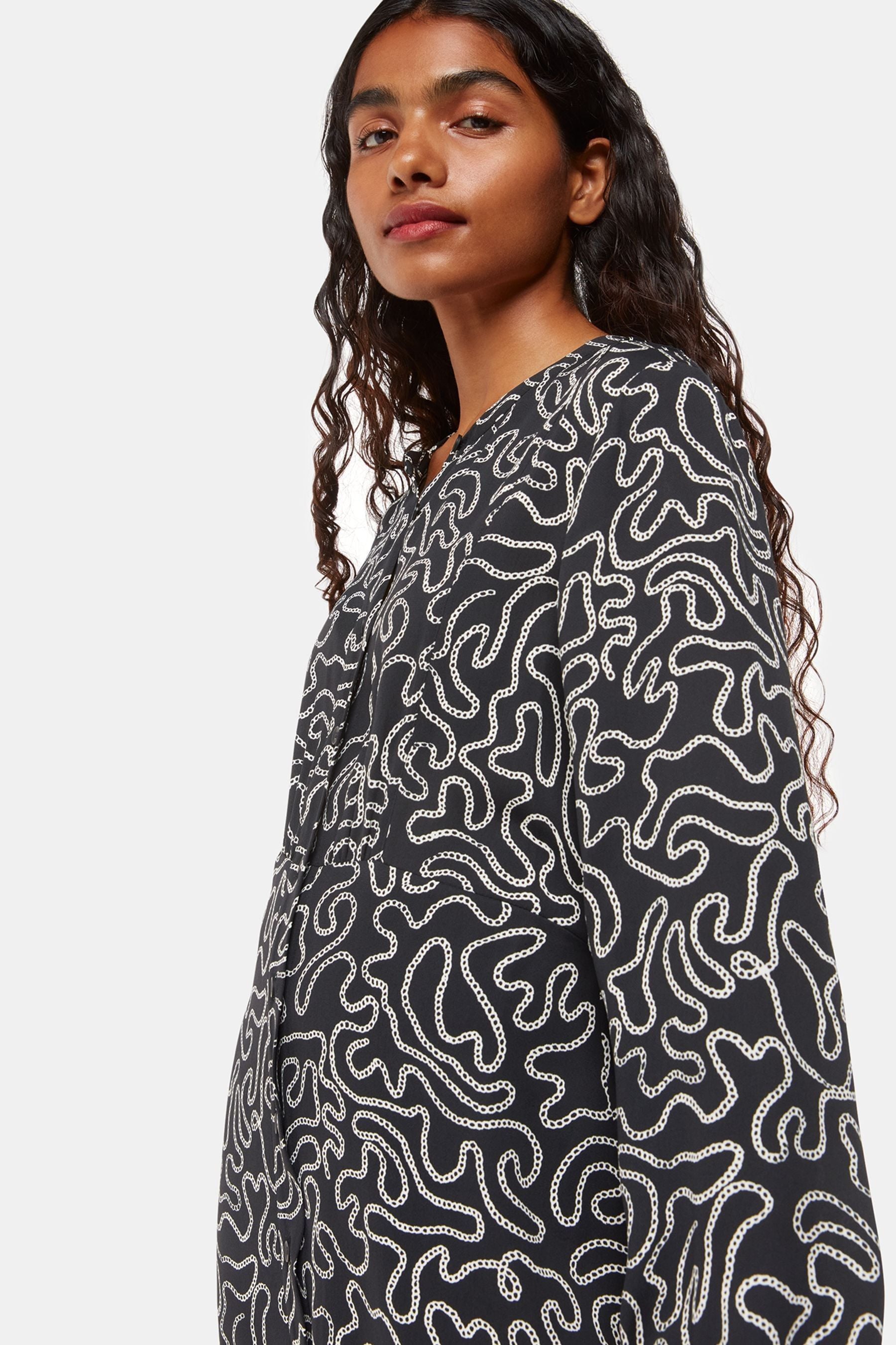 Buy Whistles Black Petite Chain Print Flippy Dress from Next USA