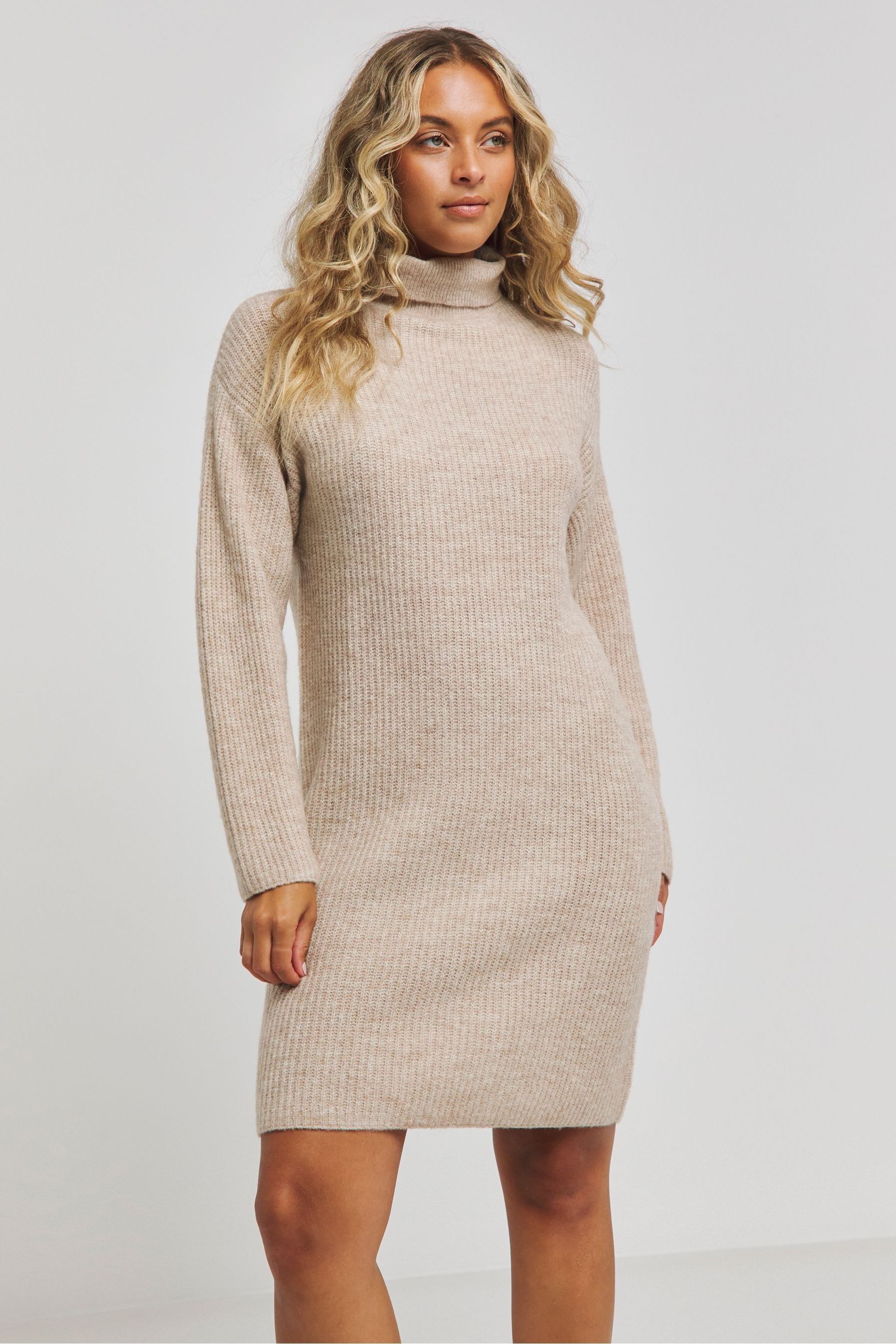 Simply Be Natural Roll Neck Mini Dress