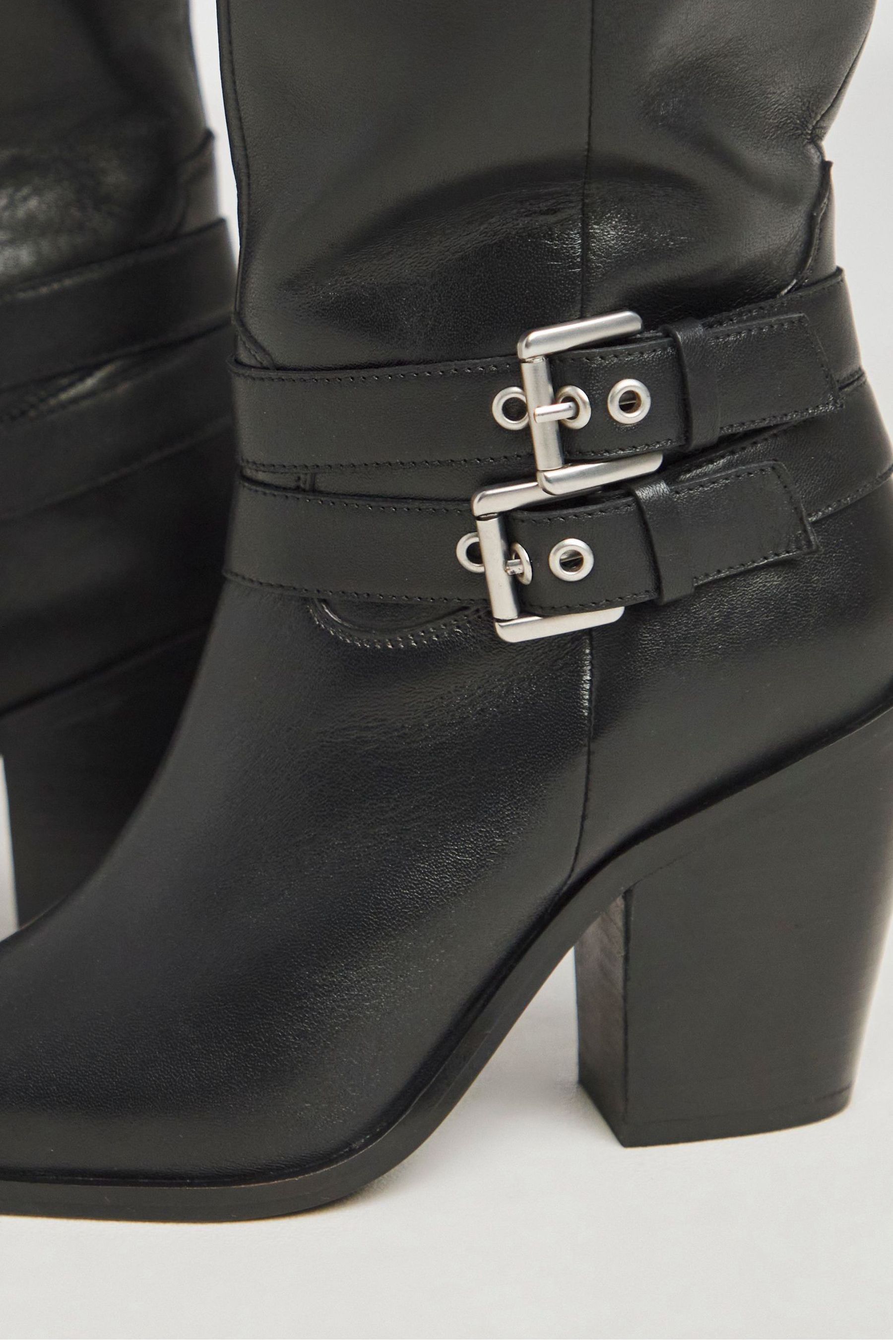 Buy Simply Be Black Western Knee High Heeled Boots In Wide Fit from Next Canada
