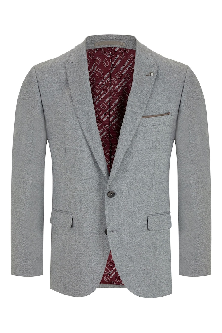 Remus Uomo Grey Tapered Fit Stretch Suit Jacket - Image 6 of 6