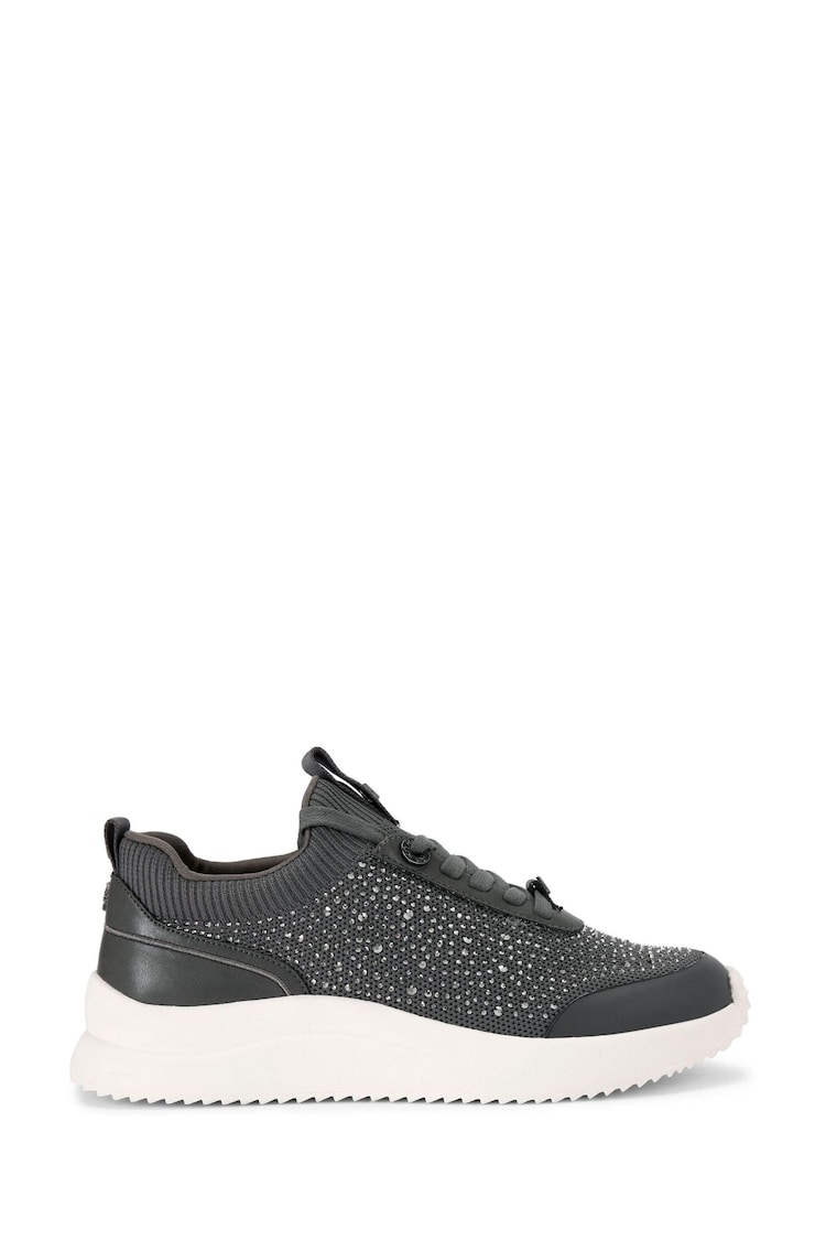 KG Kurt Geiger Layla Knit Lace Up Bling Trainers - Image 2 of 5