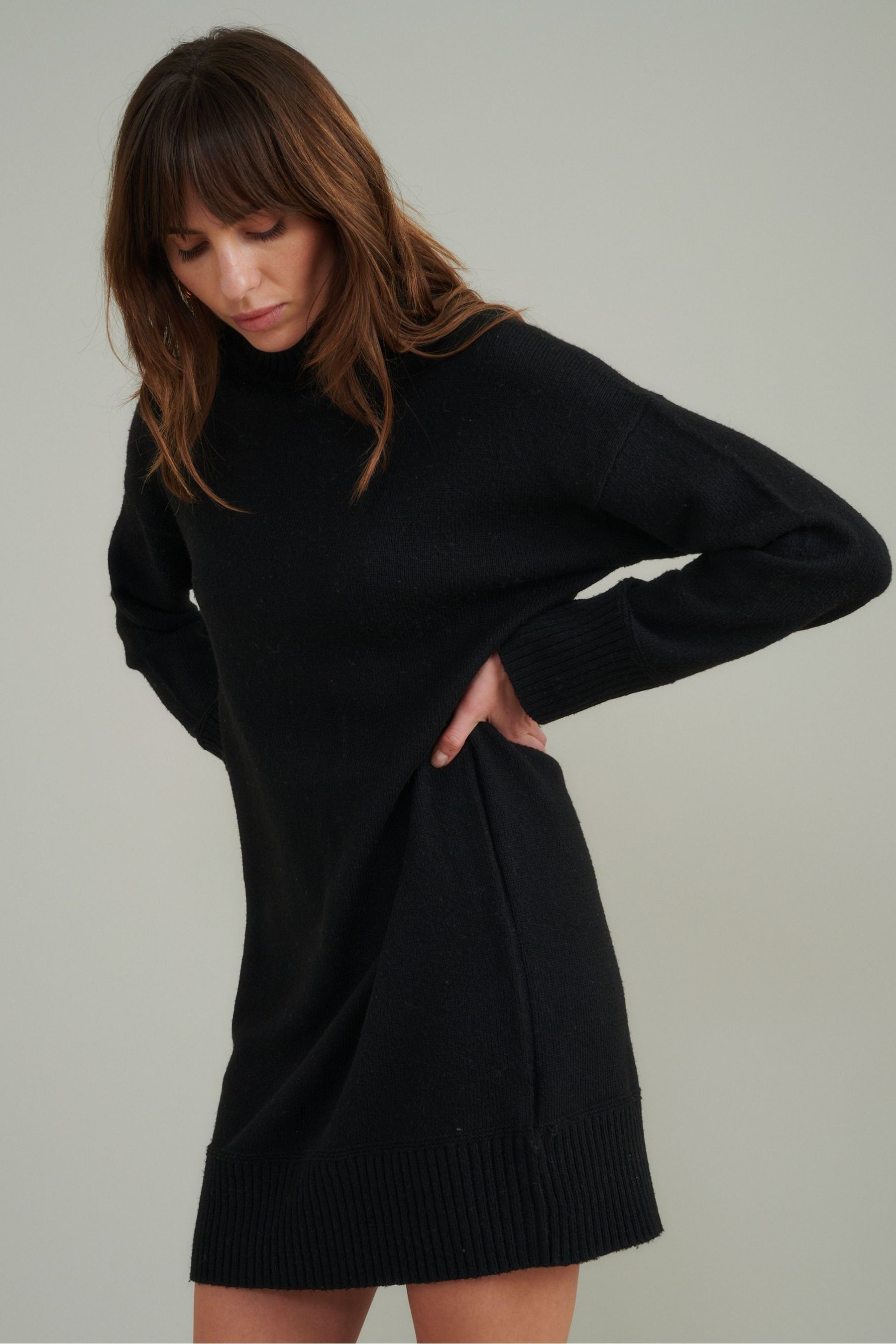 Plain black jumper dress clearance