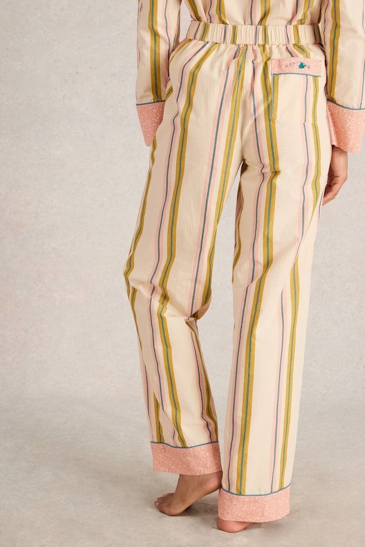 White Stuff Cream Nina Organic Stripe Pyjama Bottoms - Image 2 of 6