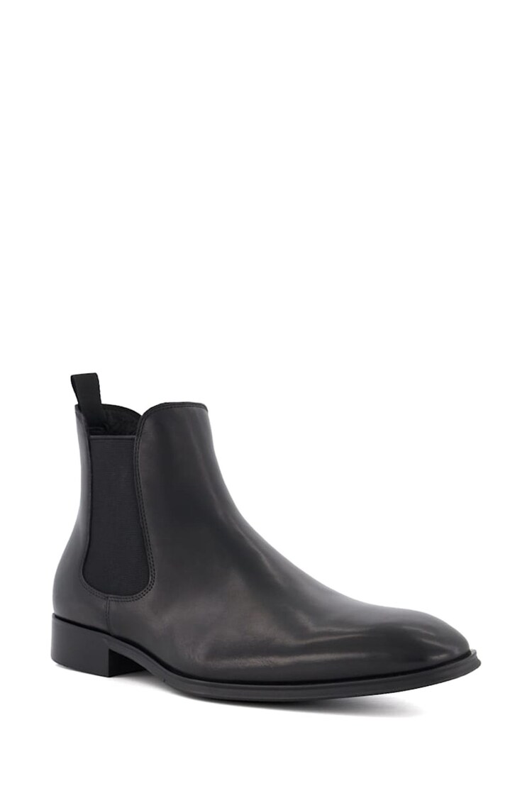 Dune London Black Wide Fit Mandatory Leather Chelsea Boots - Image 2 of 5