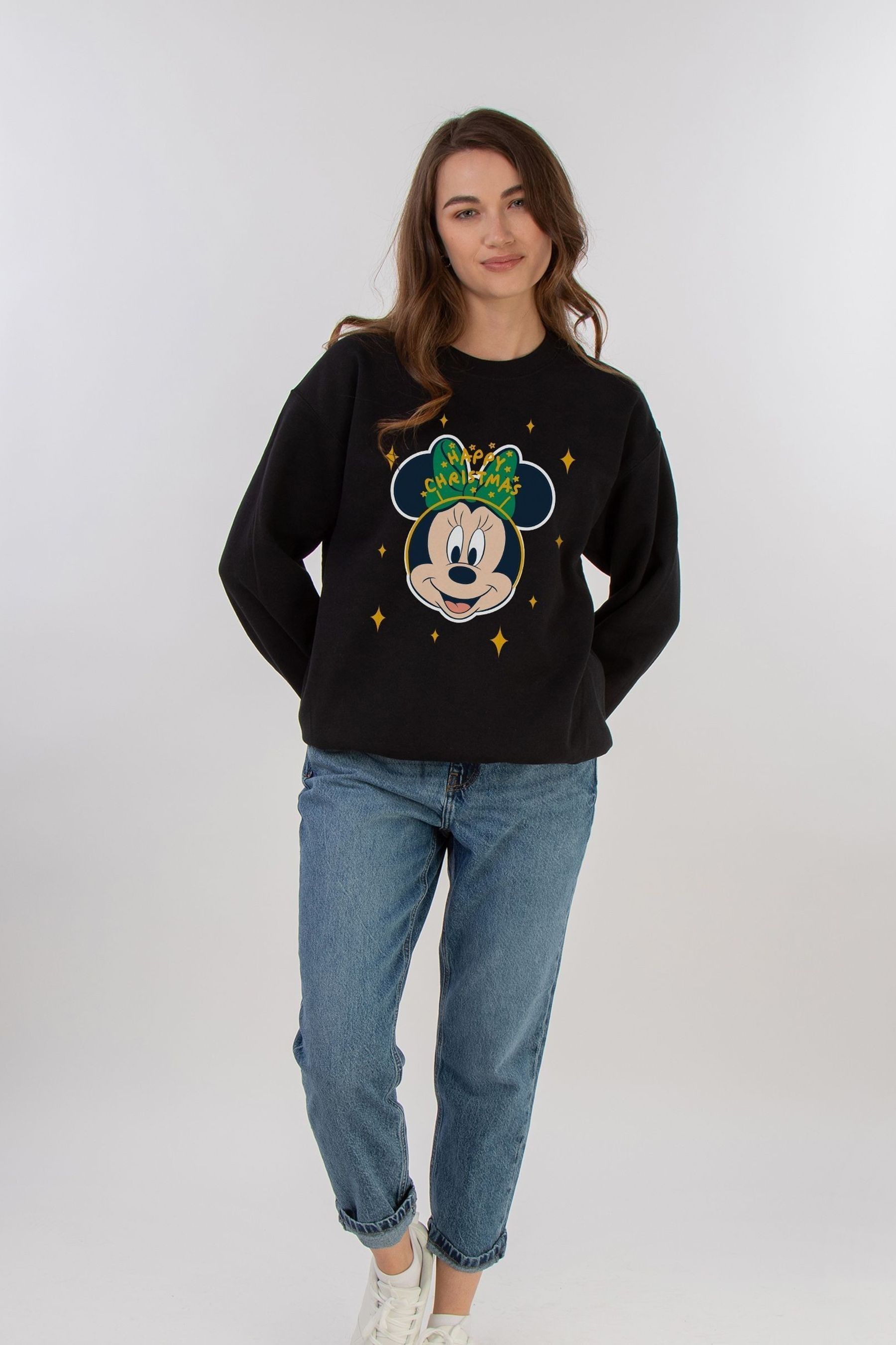Buy Brands In Black Disney Minnie Mouse Happy Christmas Women Sweatshirt from the Next UK online shop