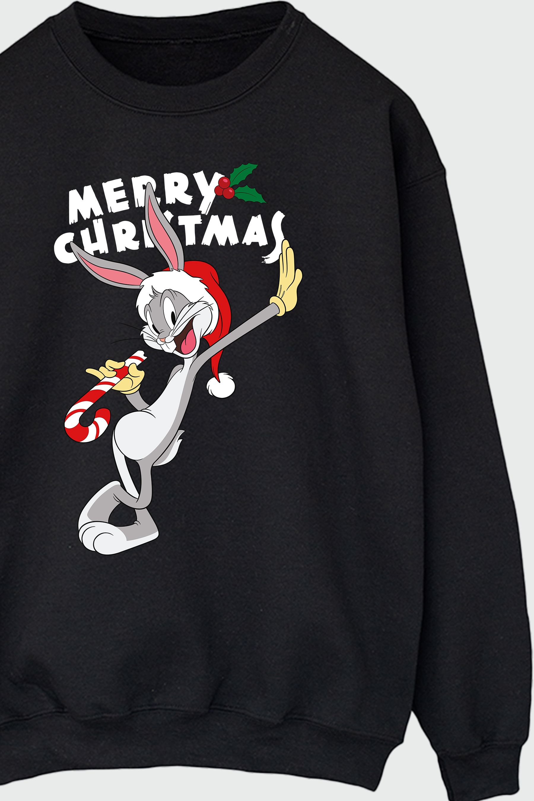 Buy Brands In Black Men Looney Tunes Bugs Bunny Merry Christmas Sweatshirt from the Next UK online shop