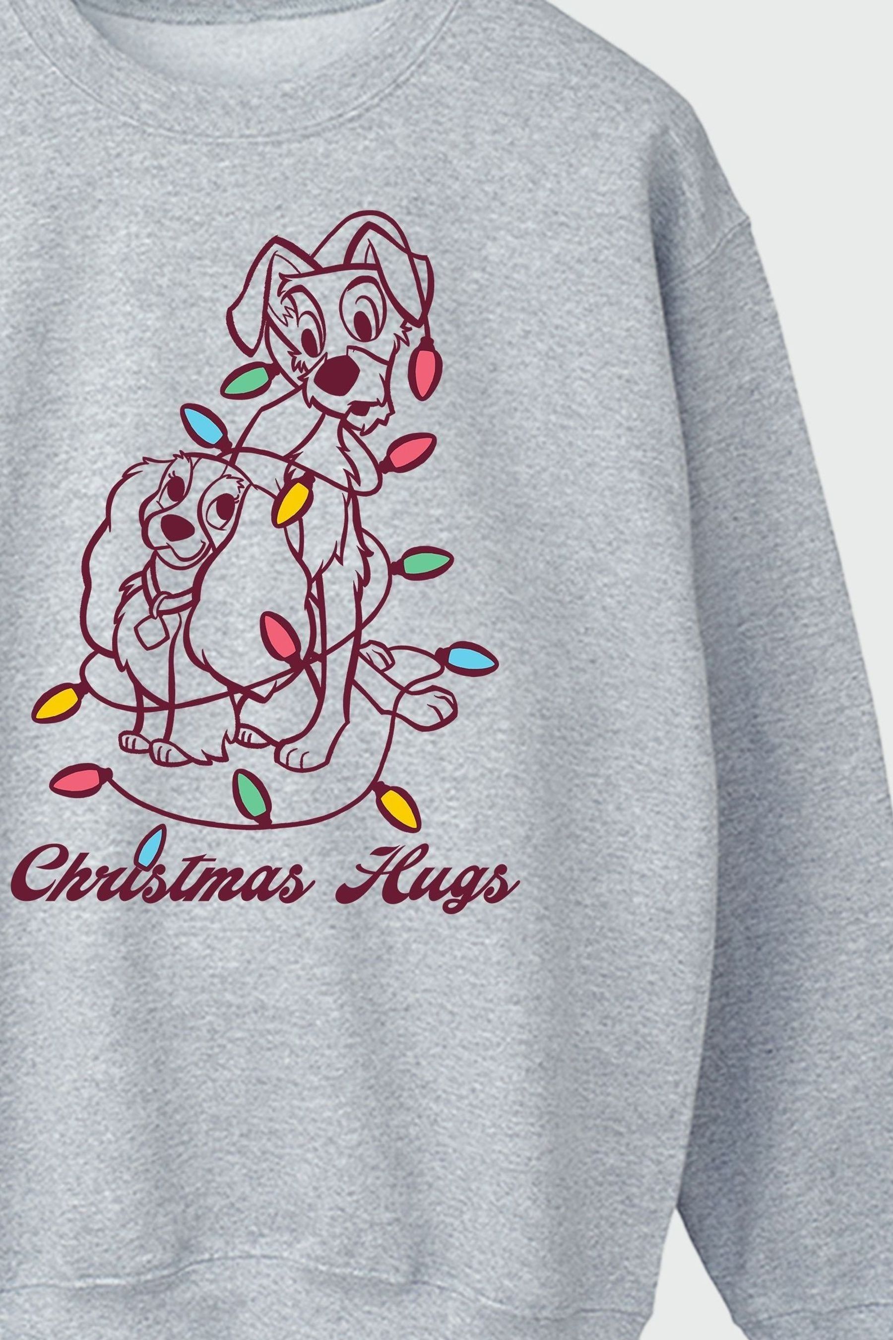 Buy Brands In Grey Women Disney Lady The Tramp Christmas Hugs Heather Sweatshirt from the Next UK online shop