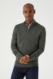 Skopes Green Miles Merino Blend 1/4 Zip Sweater - Image 1 of 5