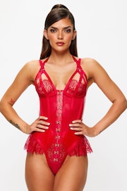 Ann Summers Red Exuberant Lace and Mesh Bodysuit - Image 1 of 5