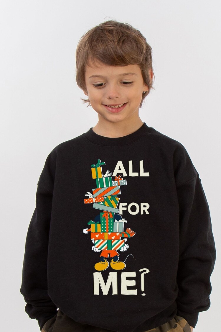 Brands In Black Boys Disney Mickey Mouse Presents Sweatshirt - Image 1 of 4