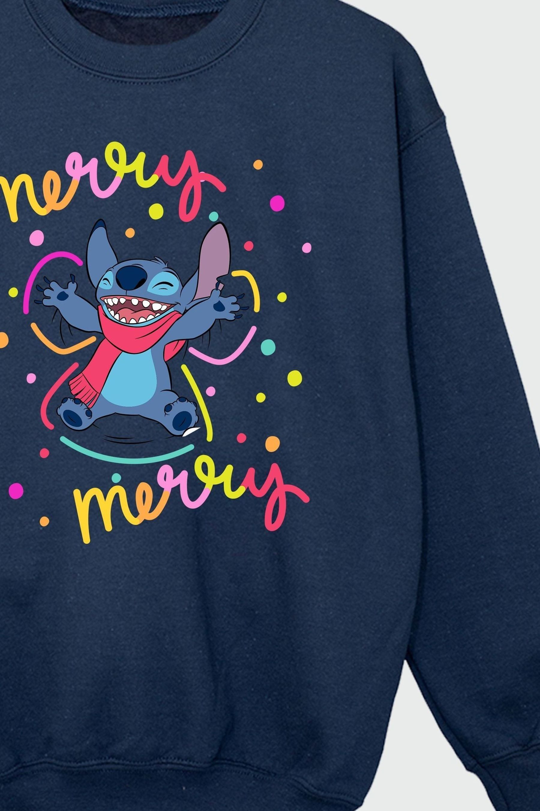 Buy Brands In Blue Disney Lilo Stitch Merry Christmas Rainbow Girls Sweatshirt from the Next UK online shop