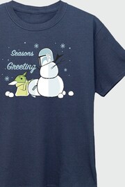 Brands In Blue Star Wars The Mandalorian Seasons Greetings Boys T-Shirt - Image 4 of 4