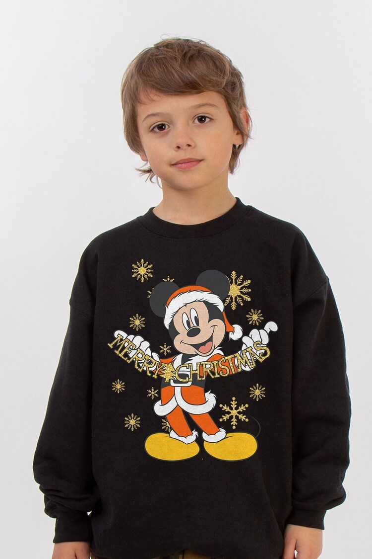 Brands In Black Disney Mickey Mouse Merry Christmas Boys Sweatshirt - Image 1 of 4