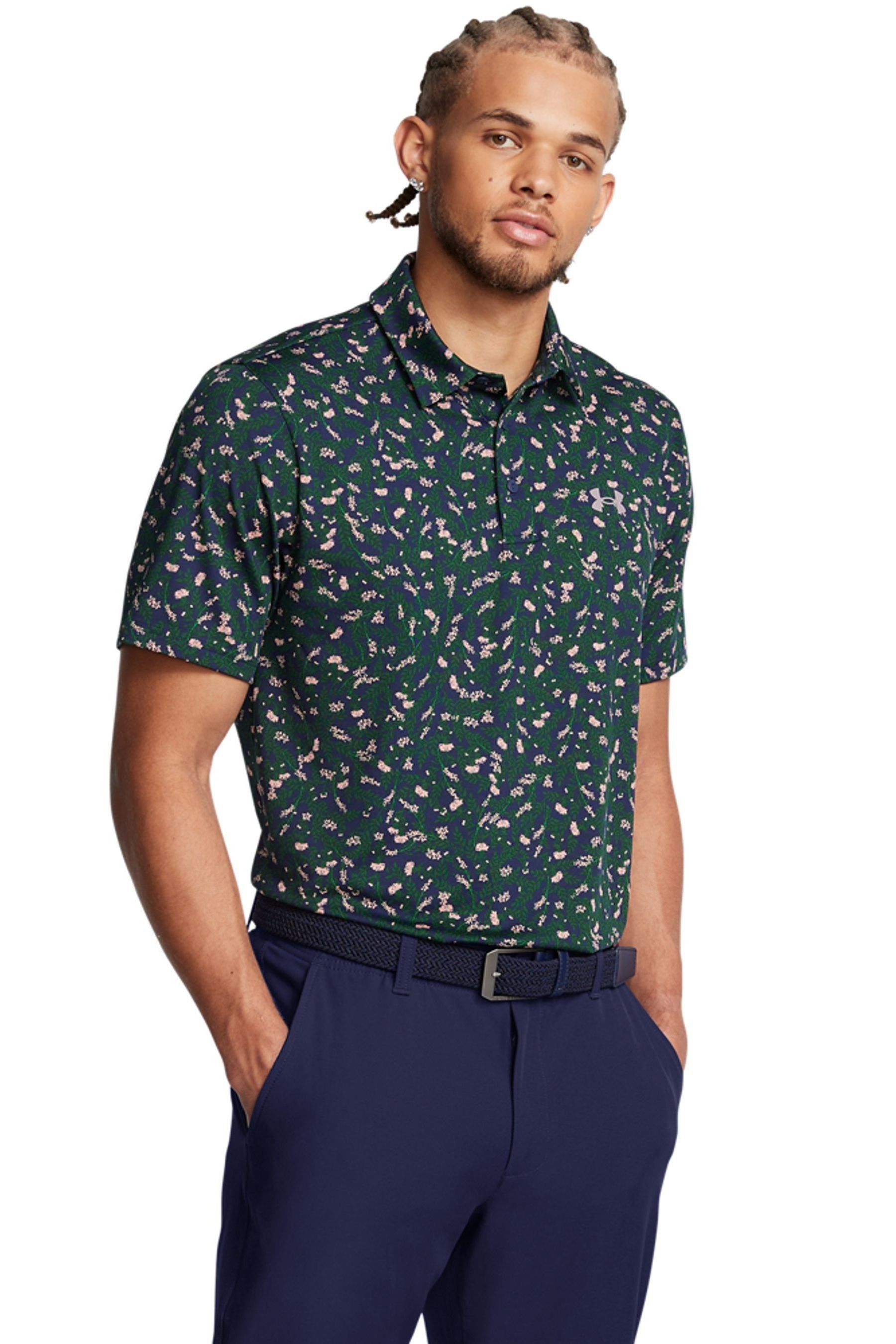 Buy Under Armour Navy Golf Playoff 3.0 Printed Polo Shirt from the Next UK online shop