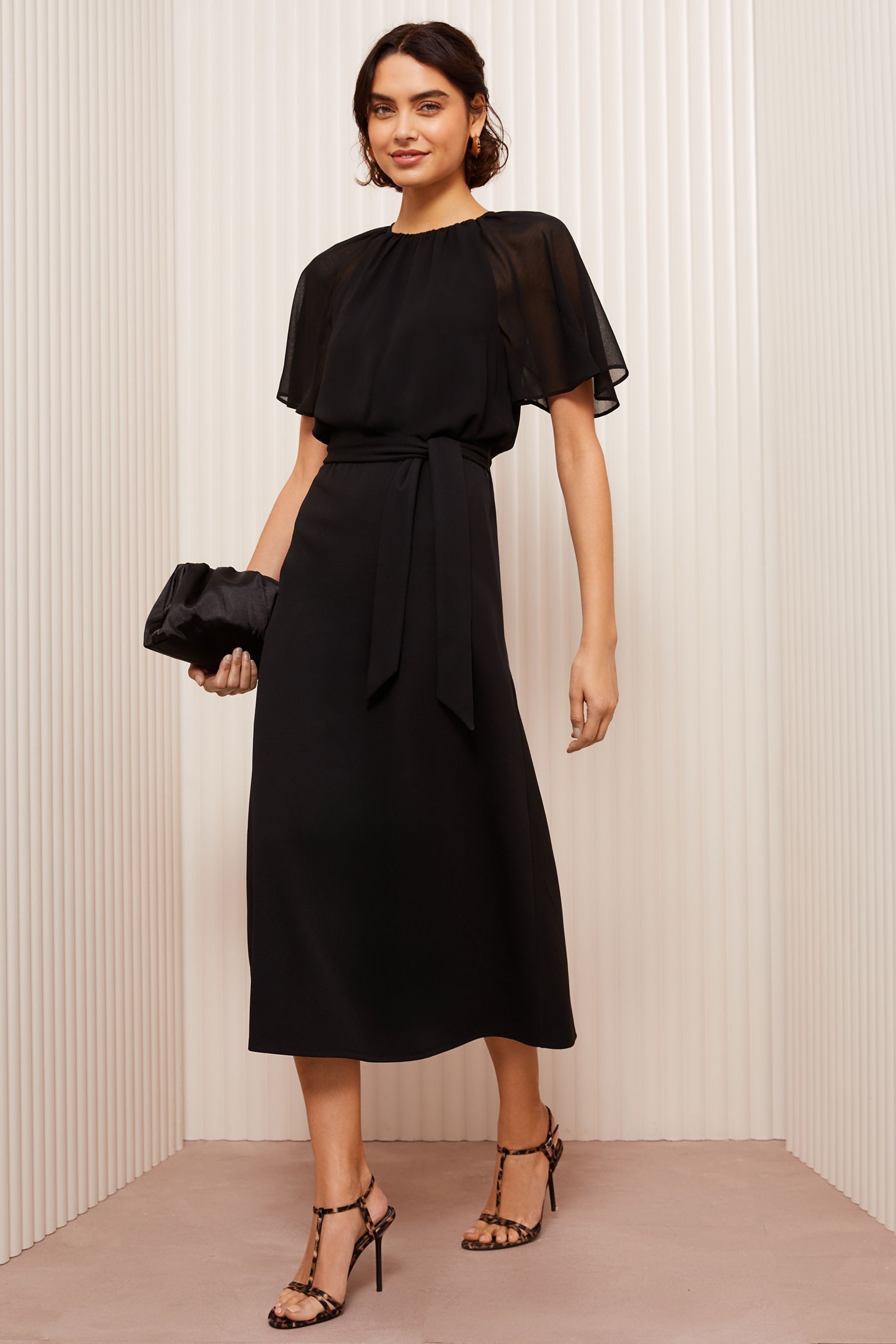 Buy Friends Like These Scuba Chiffon Flutter Sleeve Midi Dress Next Ukraine