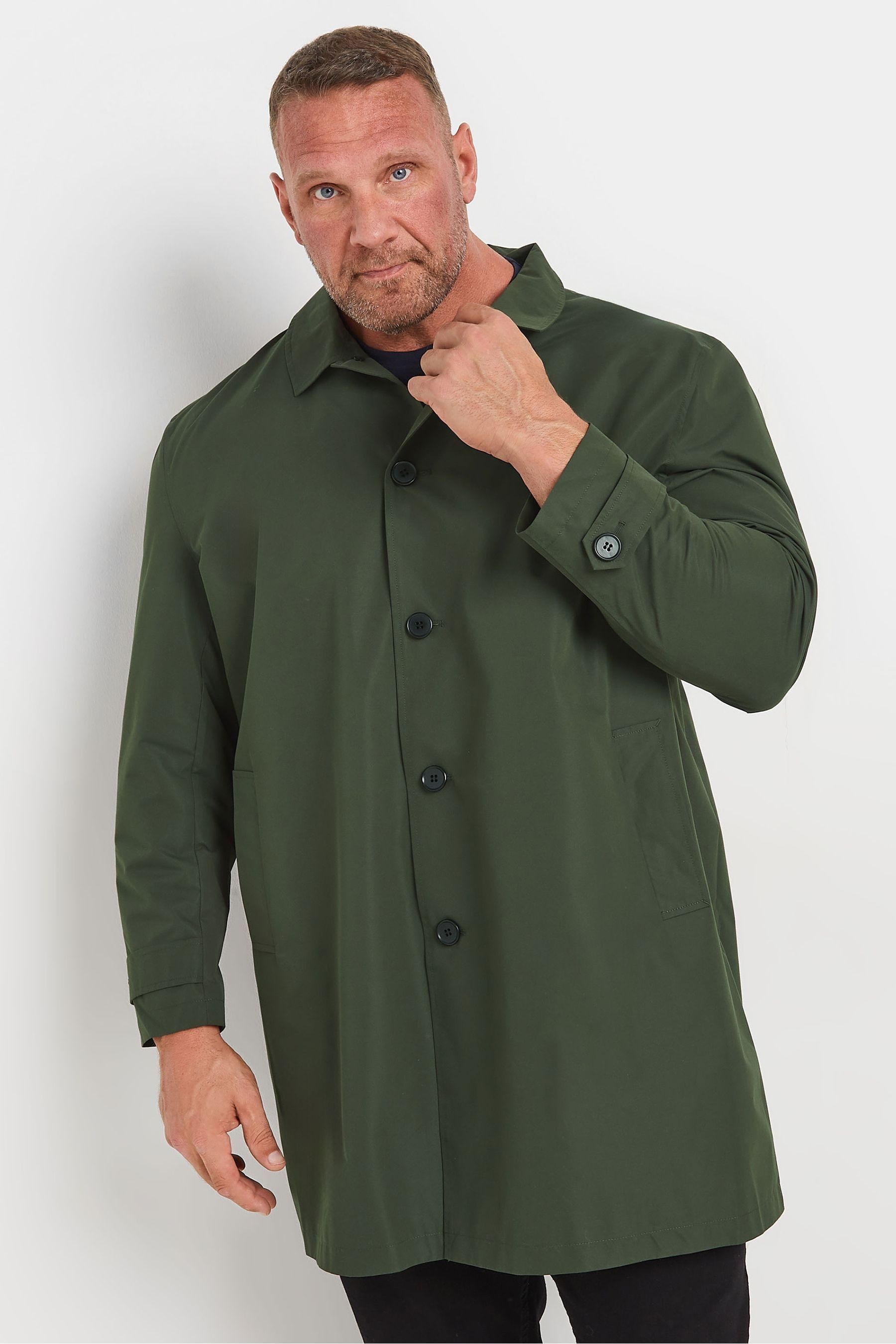 BadRhino Big Tall Green Trench Jacket