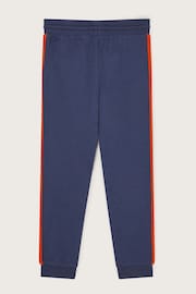 Monsoon Blue Washed Side Stripe 100% Cotton Joggers - Image 2 of 3