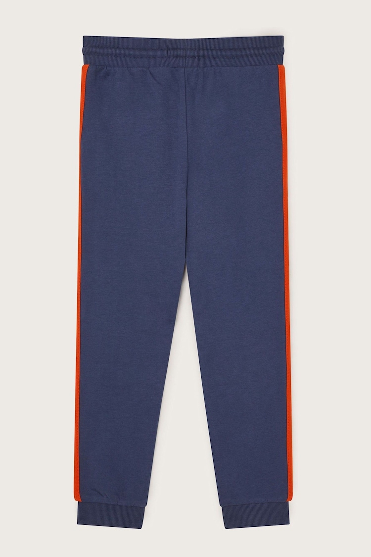 Monsoon Blue Washed Side Stripe 100% Cotton Joggers - Image 2 of 3