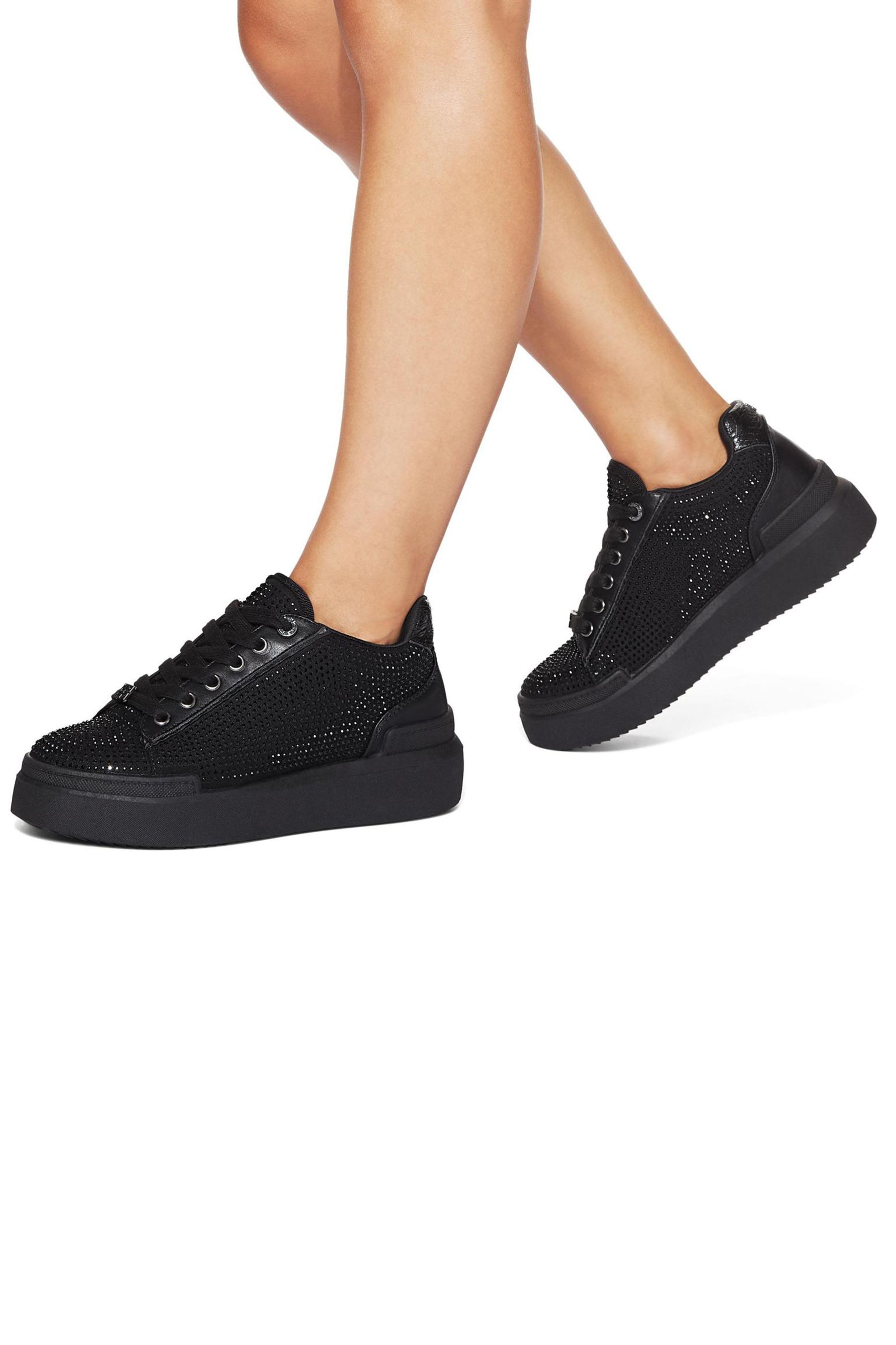 Kurt geiger black trainers on sale