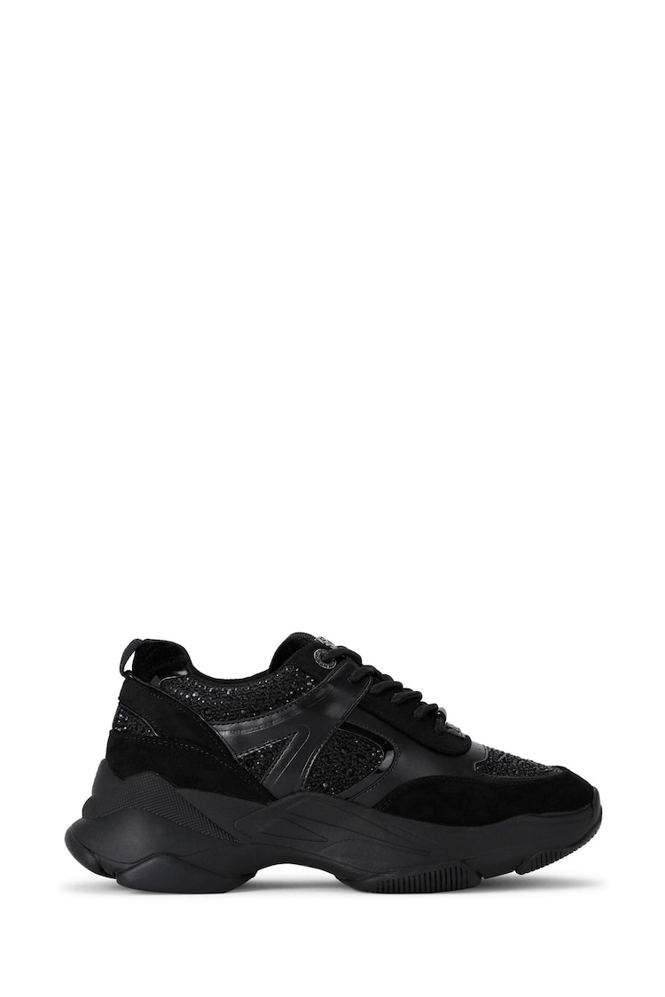 KG Kurt Geiger Lucile Lace Up Gem Black Trainers - Image 1 of 4