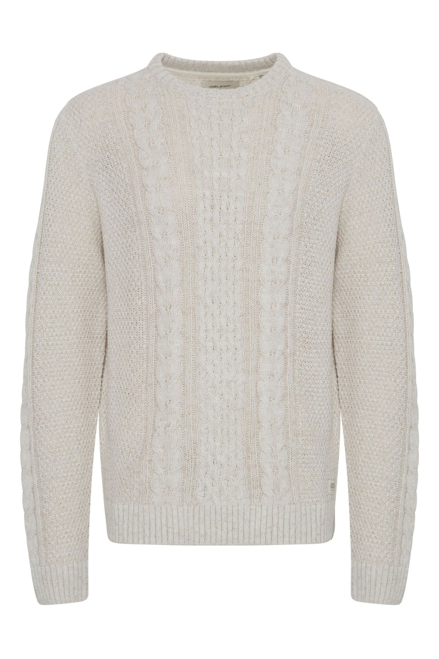 White cable knit jumper mens best sale