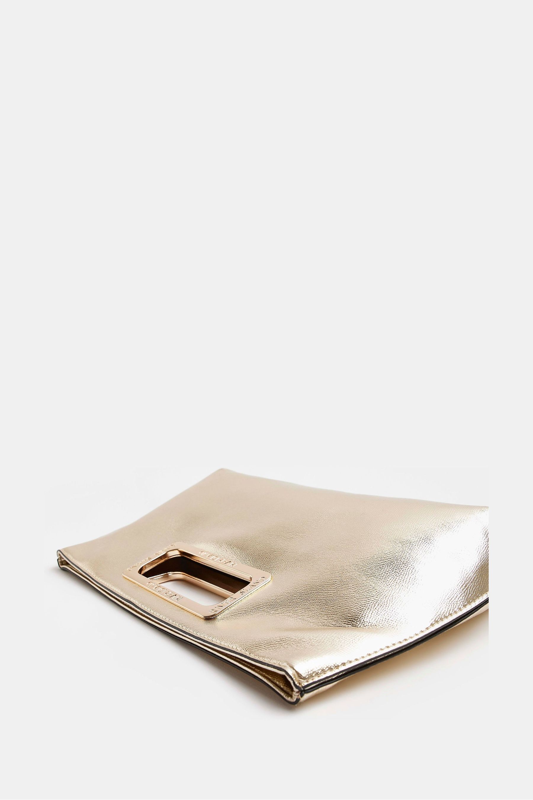 Buy River Island Gold Metallic Handle Clutch Bag from Next Luxembourg