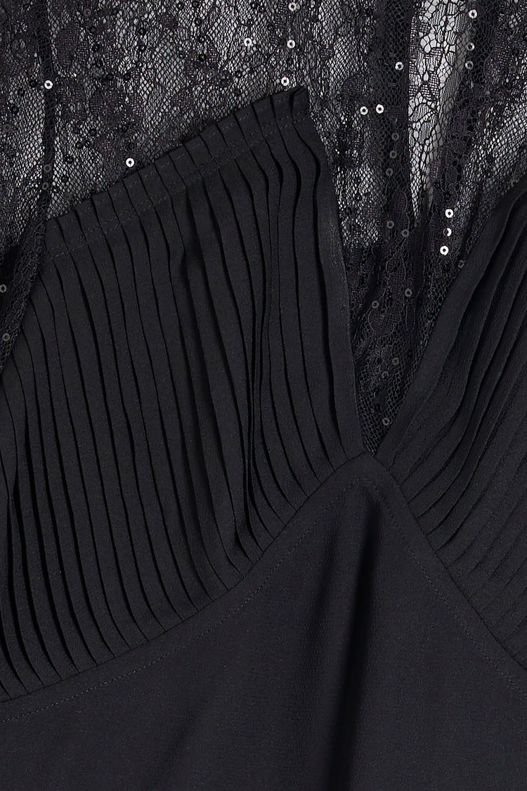 River Island Black Lace Sequin Detail Blouse - Image 4 of 4